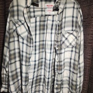 Mossimo Supply Co. Black and White Plaid Shirt